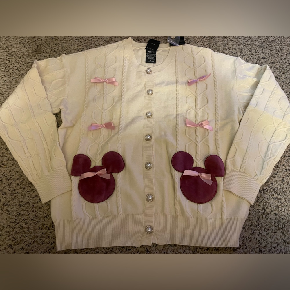 Disney Minnie Mouse Bow Heart Women's Cardigan